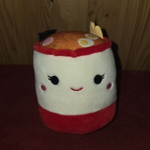 Squishmallow Cute Ramen Plush Toy with Red and White Design
